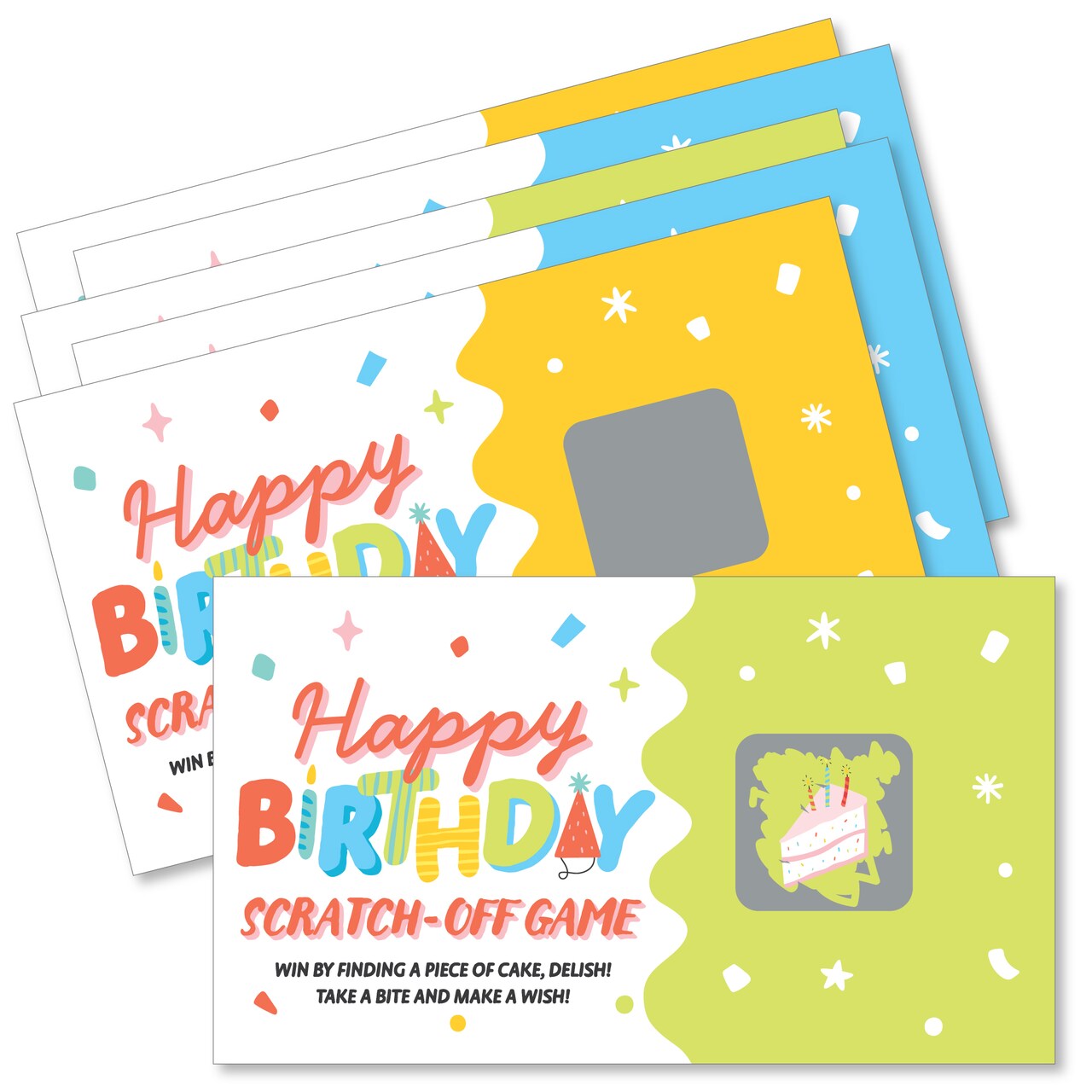 Big Dot of Happiness Party Time - Happy Birthday Party Game Scratch Off Cards - 22 Count